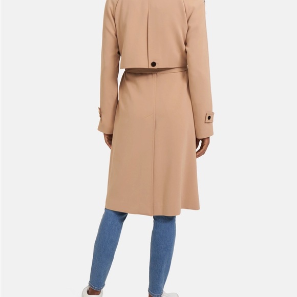 Theory Perflect Raglan Wrap Trench Coat in Camel, Size Medium - Picture 5 of 9